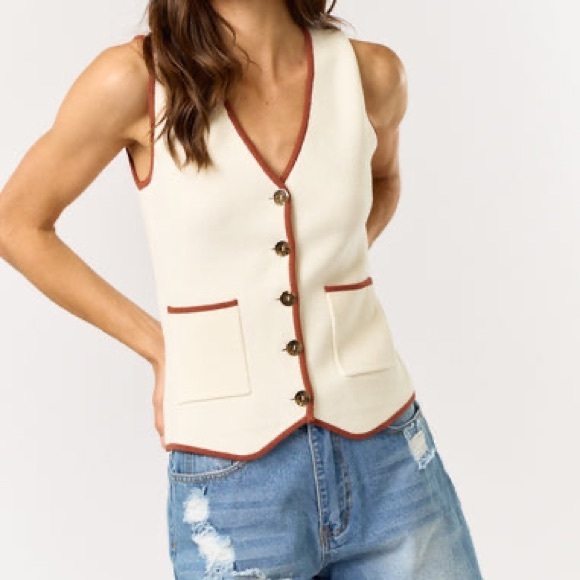 Lalavon Tops - Lalavon Boutique Cream Vest